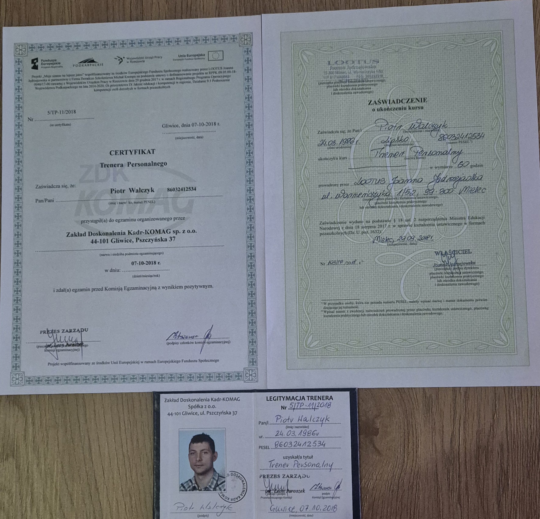 Trener personalny UE
